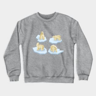 Polar bear treading on thin ice Crewneck Sweatshirt